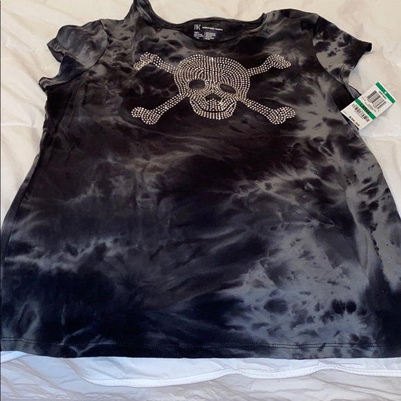 INC International Concepts Tops - INC shirt with skull in silver stones size large